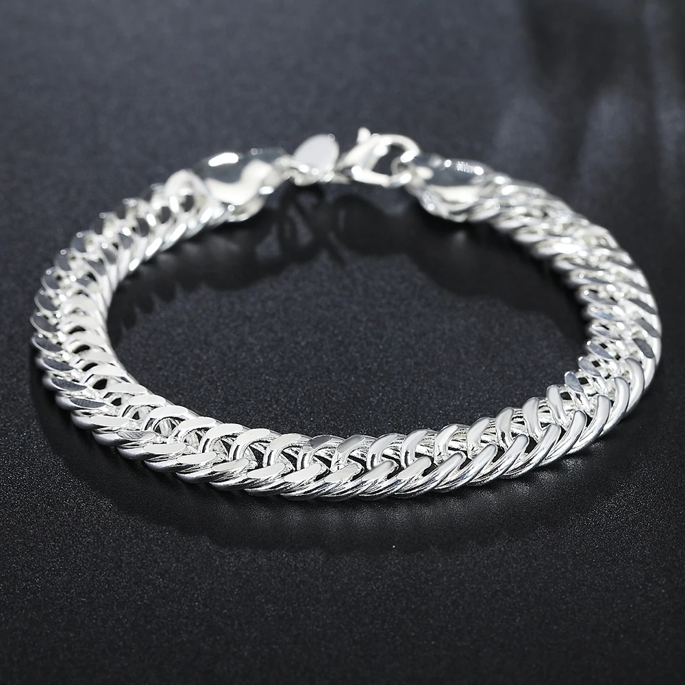 European and American popular silver jewelry, fashionable and exquisite B10M full side men and women's bracelet commemoration