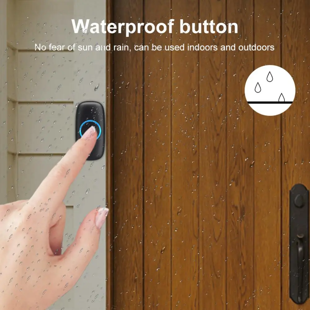 Wireless One Driven Two Doorbell Waterproof Electronic Door Bell Doorbell Intelligent Home Pager Button Calling Device M523 150m