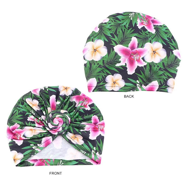 Turbante con nudo de flores para mujer, Hijabs musulmanes de estilo étnico, gorros para la cabeza, tocado de boda para fiesta, gorro africano