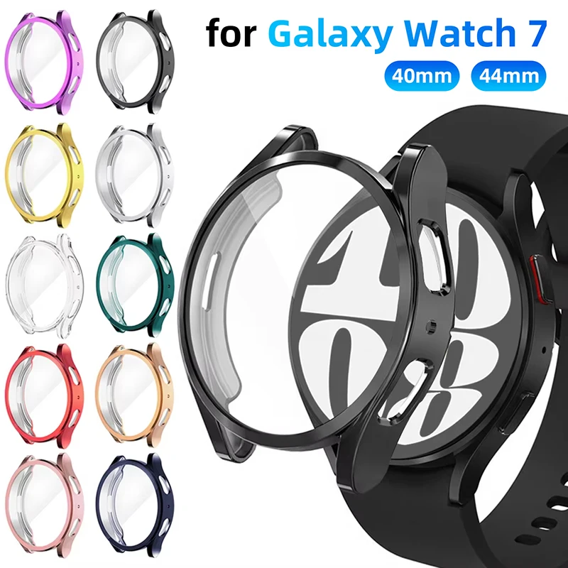 

Силиконовый чехол из ТПУ для Samsung Galaxy Watch 7, 40 мм, 44 мм, полное покрытие, защитная пленка для экрана, бампер для Galaxy Watch 7, 44 40 мм, чехол