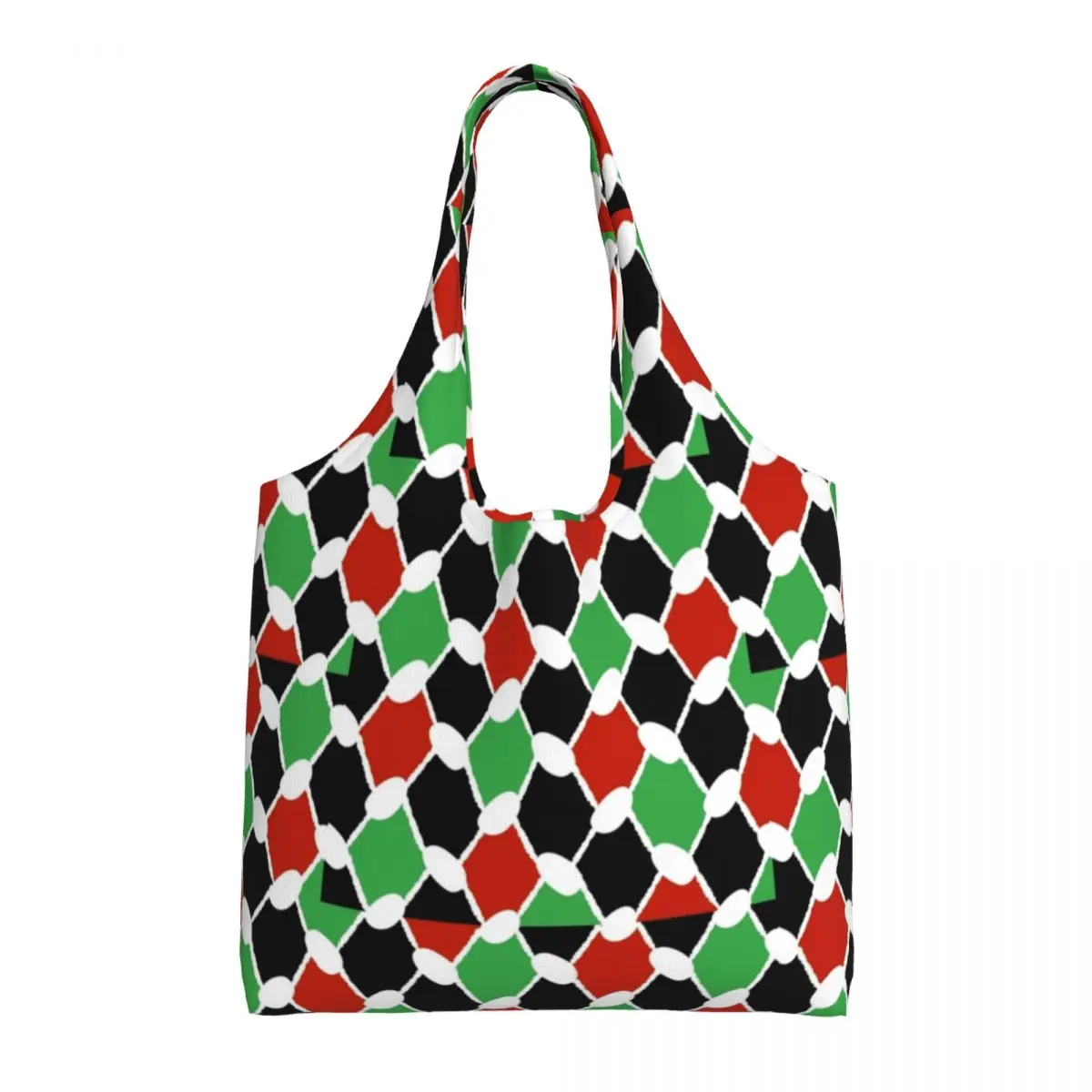 Colorful Keffiyeh Shopper Bag Palestinian Folk Handbags Women Designer Tote Bag Reusable Cloth School Beach Bag