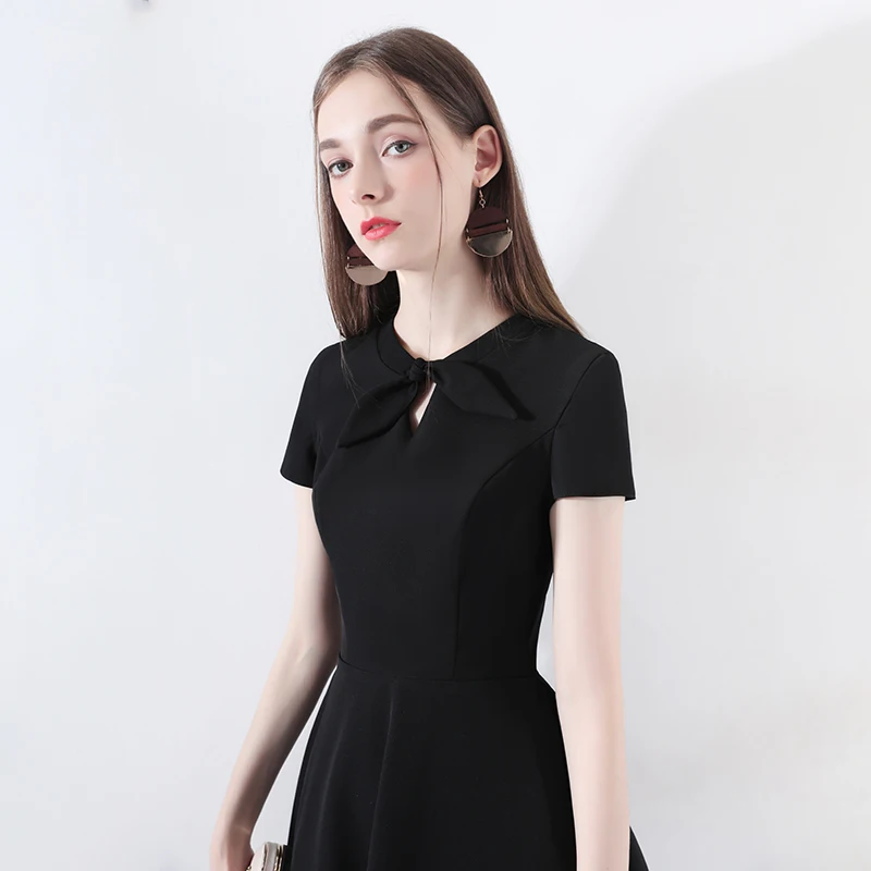 

Элегантное черное женское простое платье-футляр с А-образной юбкой, подчеркивающее фигуру, подходит для различных случаев, например, для C...