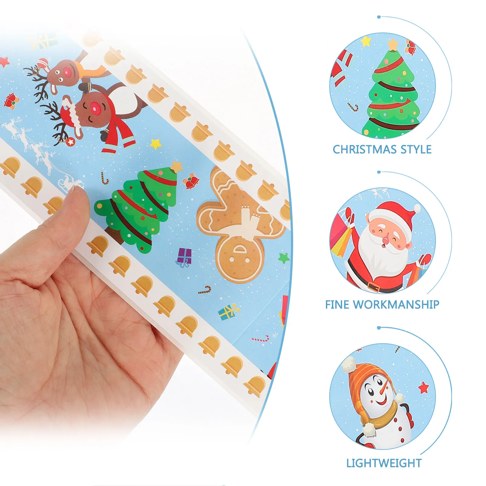 1 Roll Classroom Wall Sticker Decorative Border Paper Wear-Resistant Removable Christmas Festival Bulletin Board Border Trim