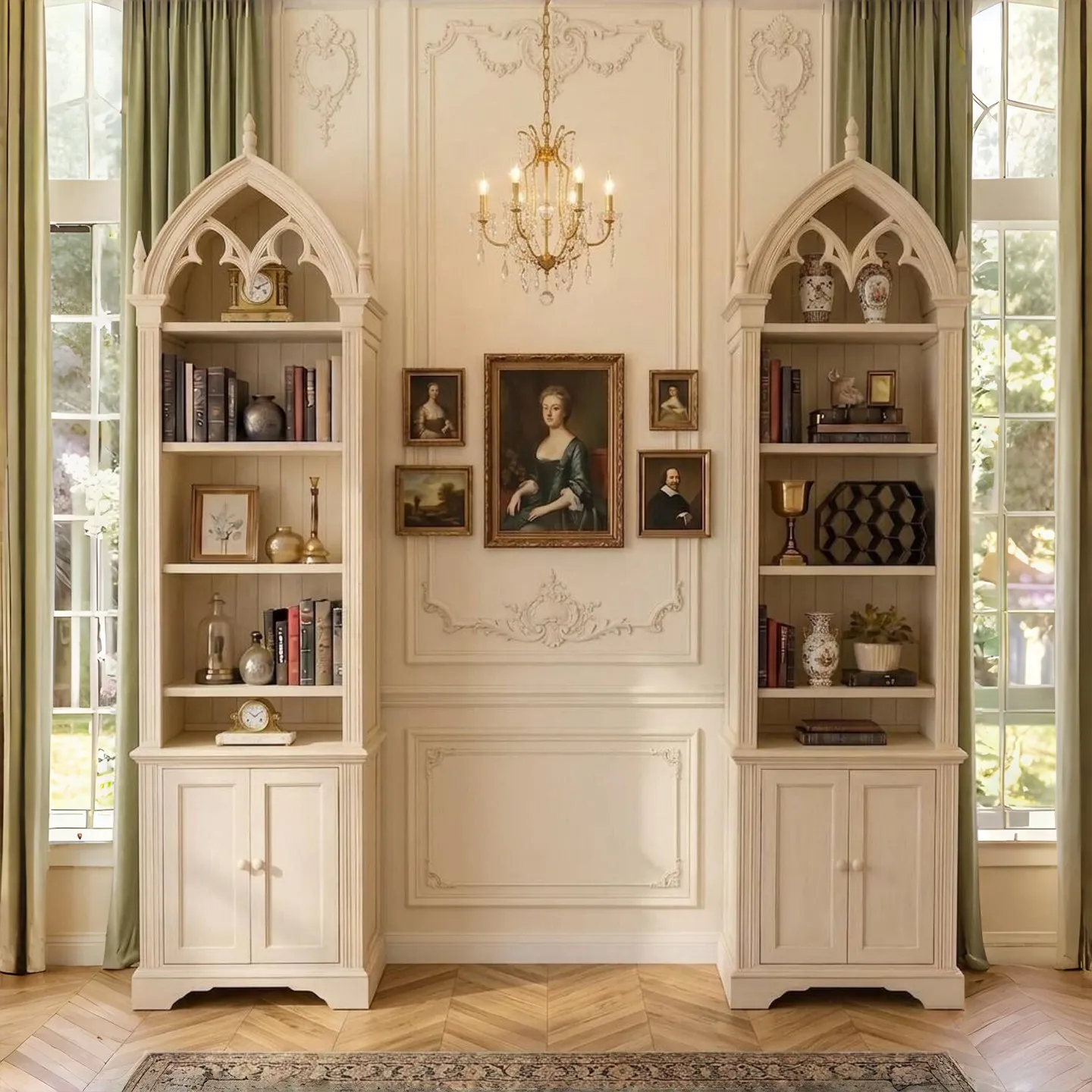 Retro solid wood carving flower bookcase living room wall locker bedroom storage cabinet dining room display wine cabinet