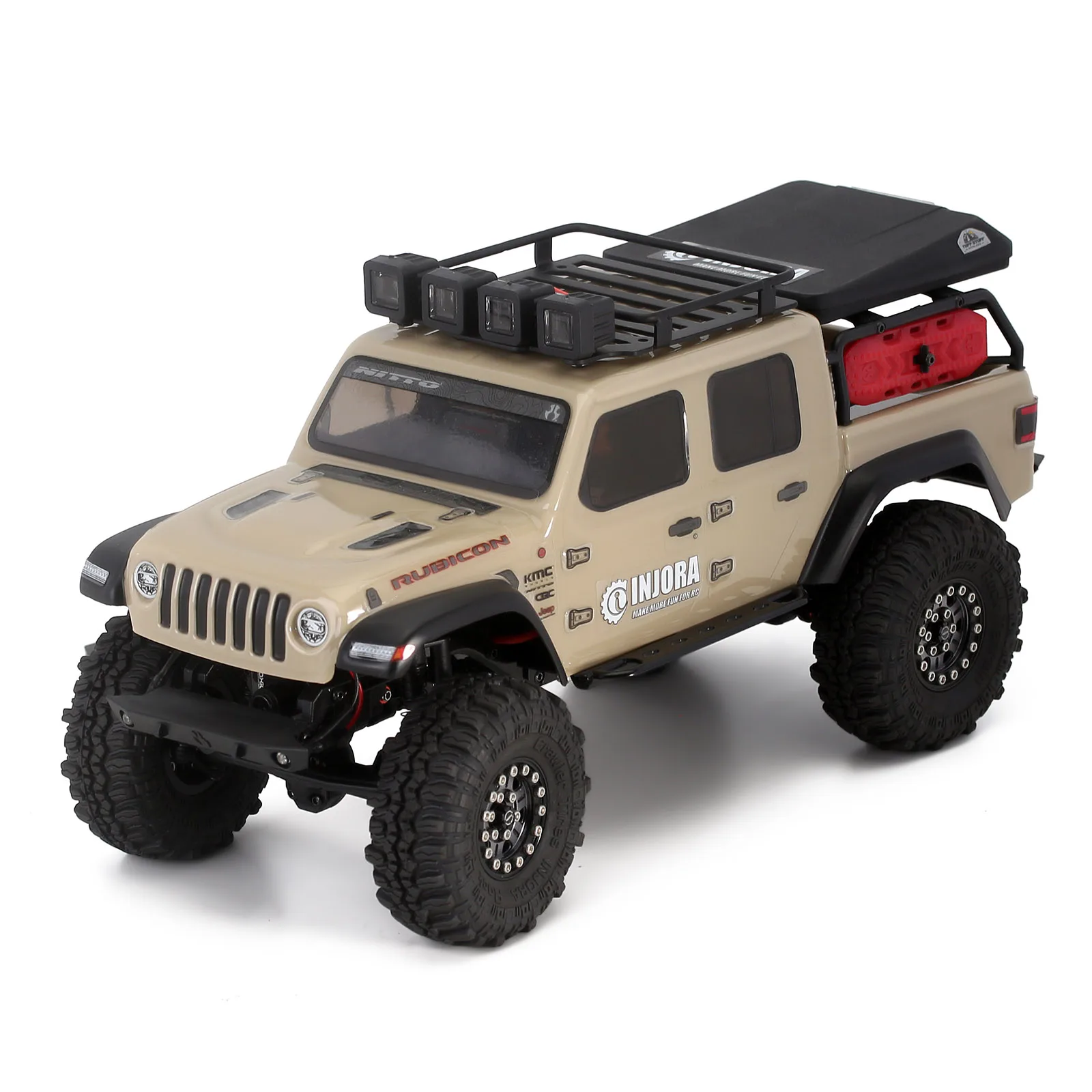 INJORA Luggage Carrier Roof Rack With Spotlights For 1/24 RC Crawler Axial SCX24 Jeep Gladiator AXI00005