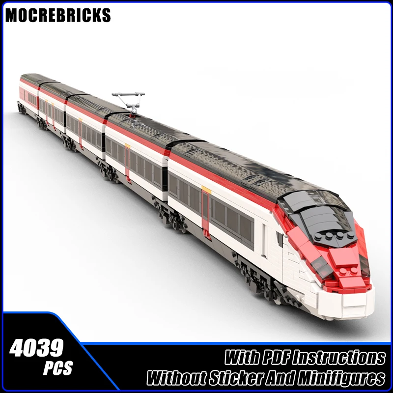 High-speed Electric Train Sets RABe 501 Giruno Railway Bullet Locomotive MOC Building Blocks Cars DIY Toys Xmas Gifts For Kids