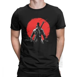 One-Armed Wolf Red Sun Sekiro Shadows Die Twice T-Shirt Men 100% Cotton T-Shirts Samurai Game Japanese Short Sleeve Tee Shirt