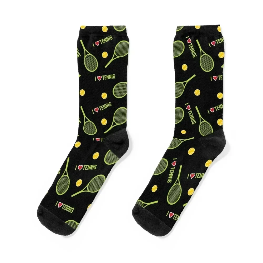 

I love tennis - black pattern Socks men cotton high quality christmass gift Socks Male Women's