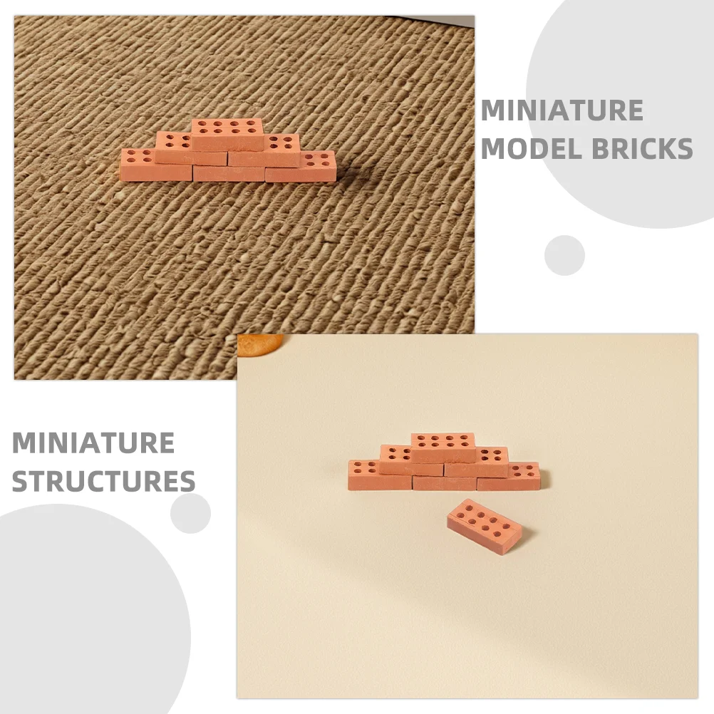 100pcs Fake Building Bricks Miniature Brick Bulk Dollhouse Fake Bricks Decorative Bricks Clay Brick Model Mini Items That Actual