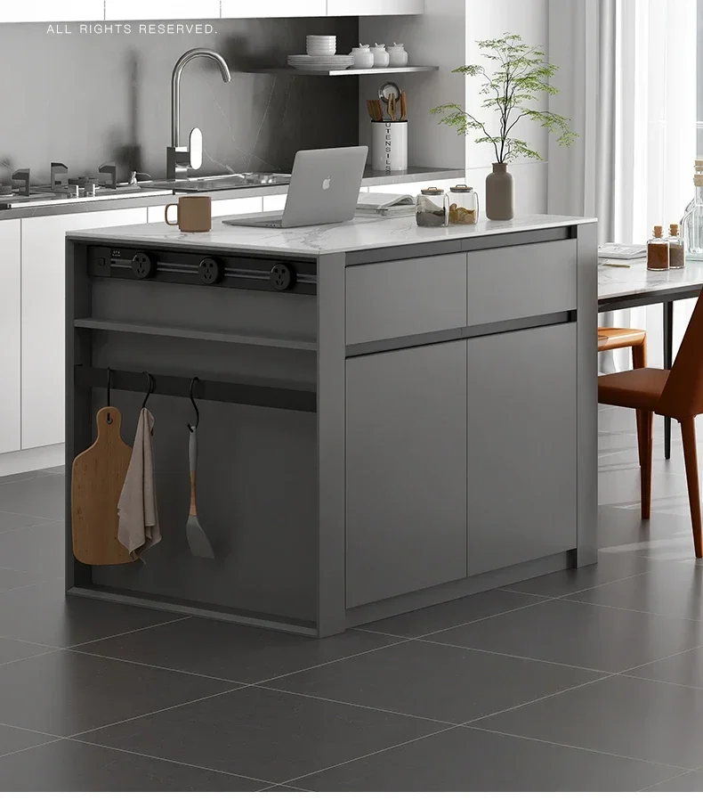 

Итальянская каменная плита, островная стойка, барная стойка, кухонный шкаф, боковой шкаф для хранения чая