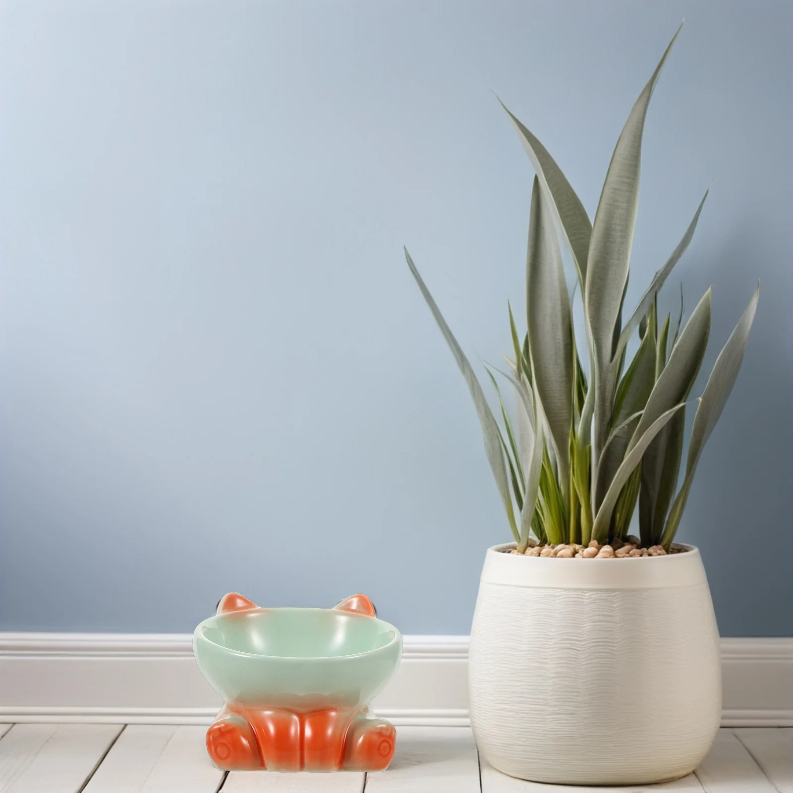 

Ceramic Elevated Pet Bowl Raised Food Dish Tilted Feeder for Cats Kittens Small Dogs Stable Feeding Station Cat Food Dish