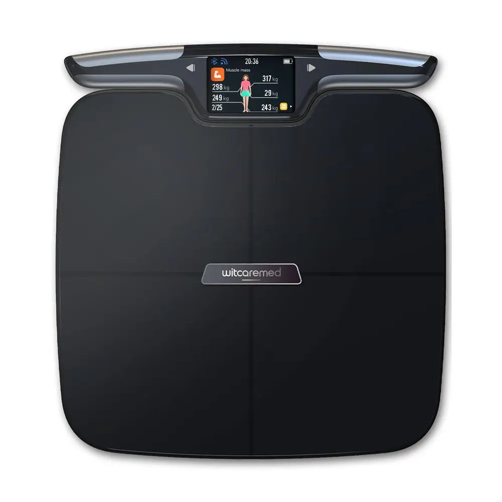 

8-Electrode Smart Body Composition Scale: BMI, Body Fat, Muscle Mass, Full-Color LCD, Rechargeable