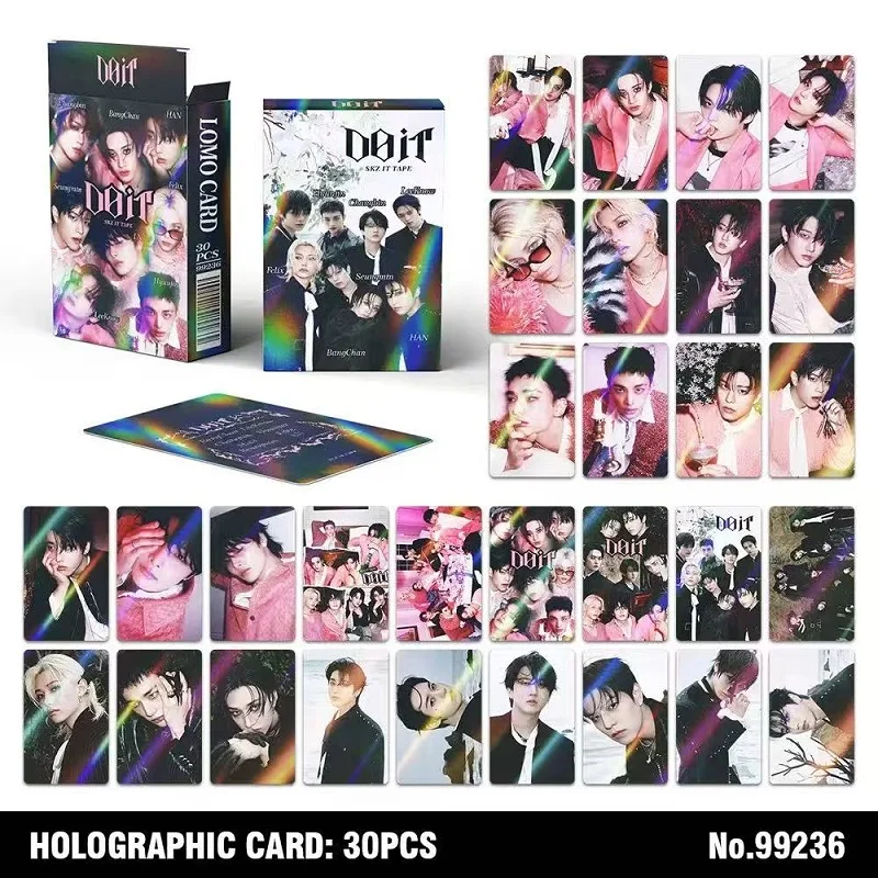 

SKZOO celebrity card, laser card, 60 cards, STRAYKIDS new exclusive peripheral fan card, flower flash card, double-sided card