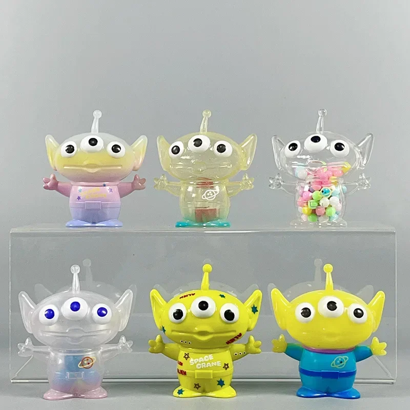 6pcs/set Disney Pixar Toy Story Three-eyed Alien Anime Figure Character Peripherals Desktop Model Ornaments Room Decoration Gift