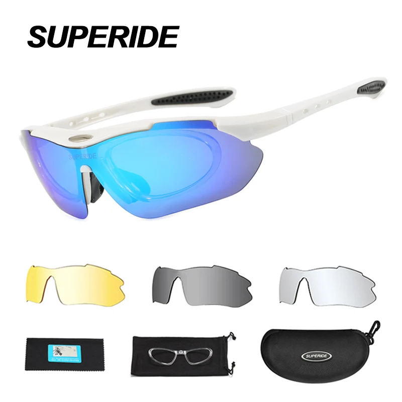 SUPERIDE Polarized Riding Cycling Sunglasses 4 Lens UV400 Road Bike MTB Bicycle Glasses Outdoor Hiking Running Fishing Eyewear