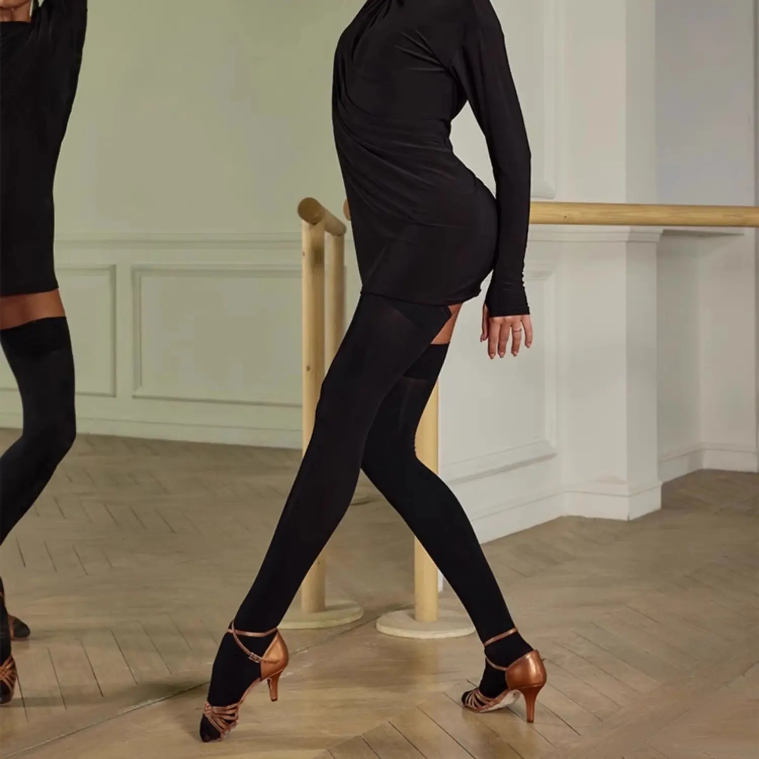 국가 표준 댄스 양말 라틴 댄스 의류 여성 액세서리 성인 슬림 레그