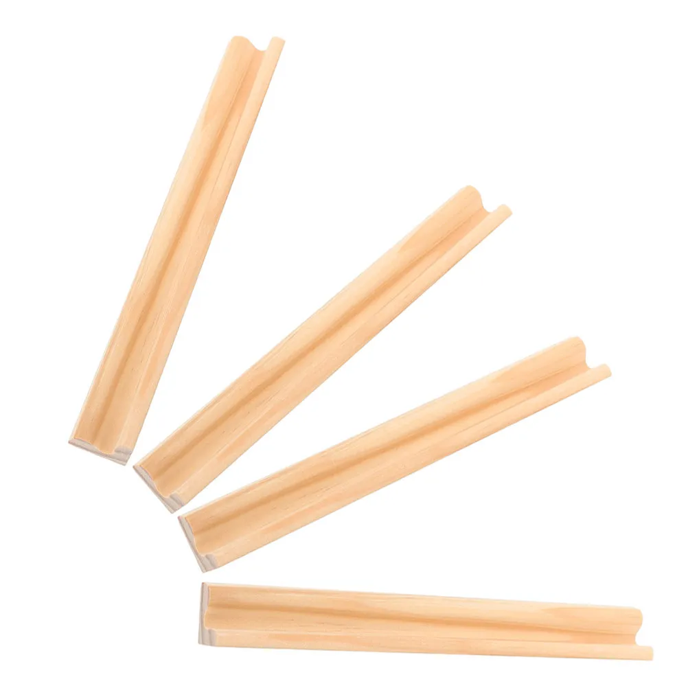 

Набор из 4 деревянных подставок для домино: натуральное дерево, наклонная подставка для настольных игр, органайзер для фишек