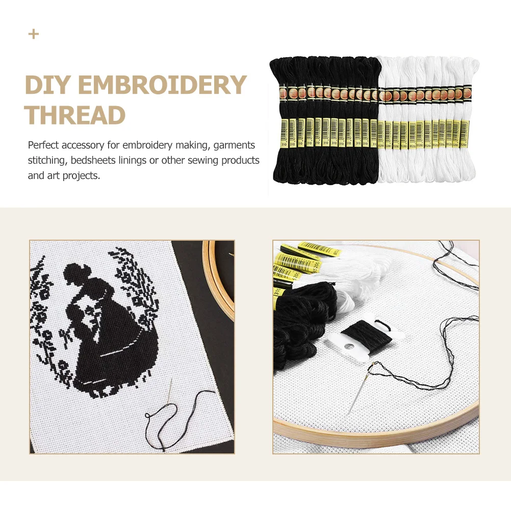 

24 Pcs Embroidery Thread Multi-function Sewing Supplies The Cross DIY Kit for Bracelets Polyester Essentials