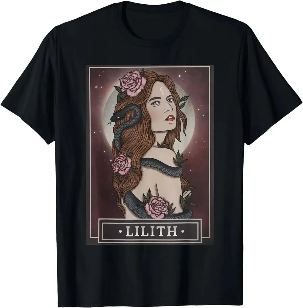 Lilith Goddess Funny Tarot Card Unisex T-Shirt S to 5XLHigh Quality 100%Cotton Short Sleeve