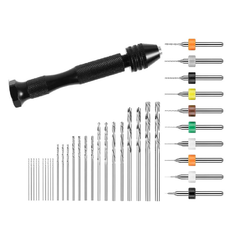 A76X-มือเจาะ Bits Precision 0.5-3.0 มม.Mini Twist เจาะ Bits ชุด Professional Pin Vise โรตารี่ชุดเครื่องมือ 36