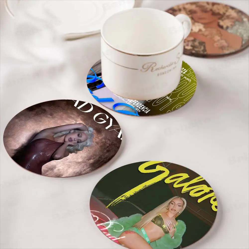 

Famous Singer B-bad G-gyal Classic Themed Wooden Coaster Heat-Resistant Fun Dining Table Decoration Cafe Restaurant Gifts
