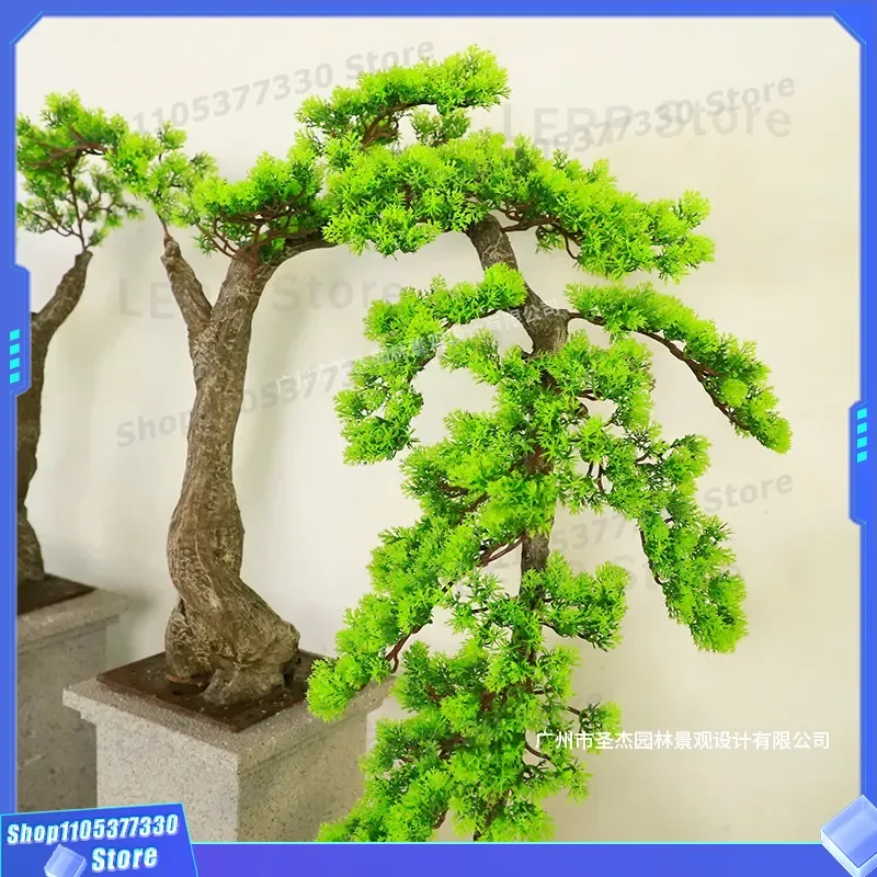 Artificial Welcome Pine Bonsai for Home Hotel Decor Realistic Green Plant Simulation Indoor Ornament Customizable Photo