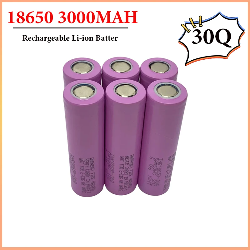 

Brand New 30Q 3.7V 3000mAh INR 18650 30Q 20A Rechargeable Li-ion Battery Replacement External Battery Suitable for Screwdriver