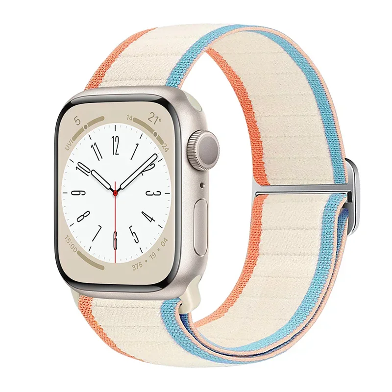 Correa de nailon para Apple watch Ultra band 44mm 40mm 45mm 41mm 42mm 46mm 49mm pulsera elástica iWatch serie 10 9 7 8 se 4 5 6 banda