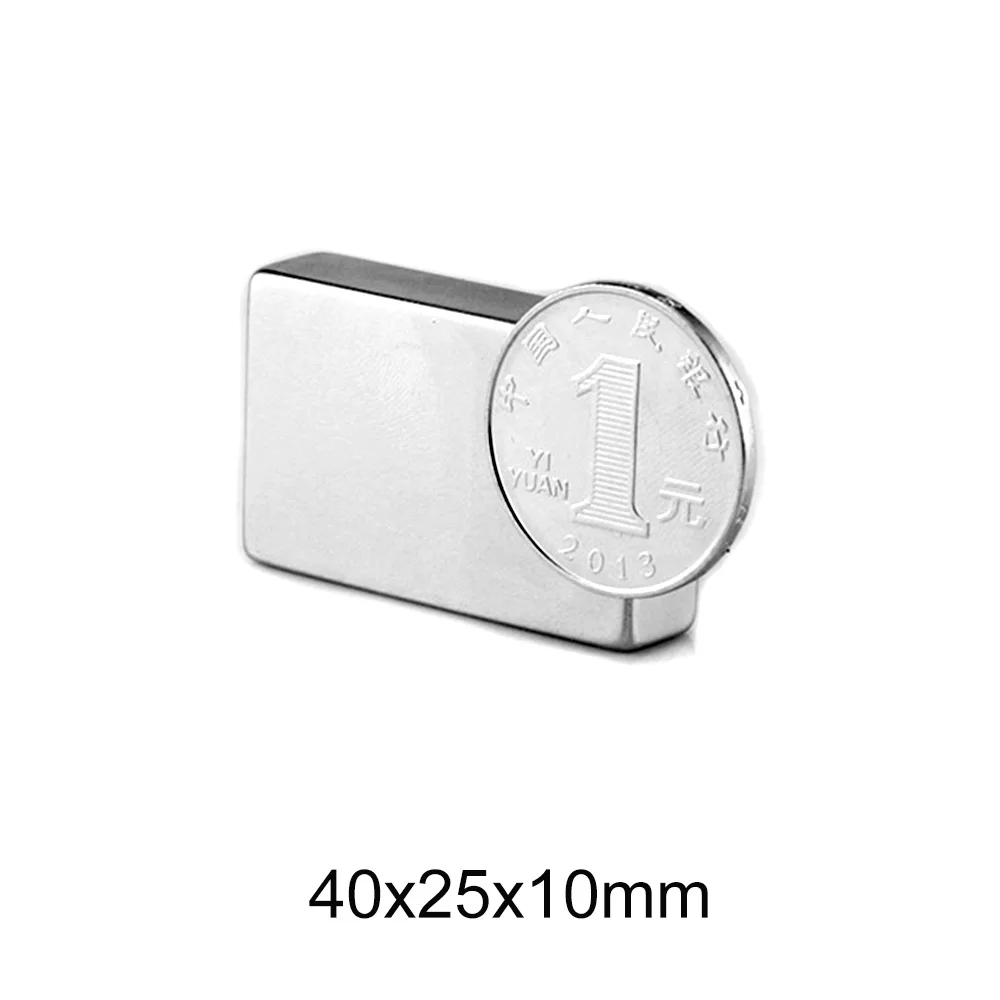 1/2/5PCS 40x25x10 mm square powerful magnet 40mm X 25mm N35 Strong Neodymium Magnets 40x25x10mm Permanent Magnet sheet 40*25*10