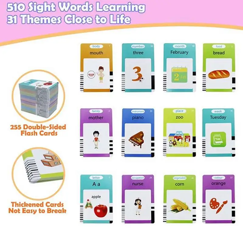 2-in-1 Talking Flash Cards Writing Tablet Device Early Educational Learning Machine Interactive Words Reading Machine for kids