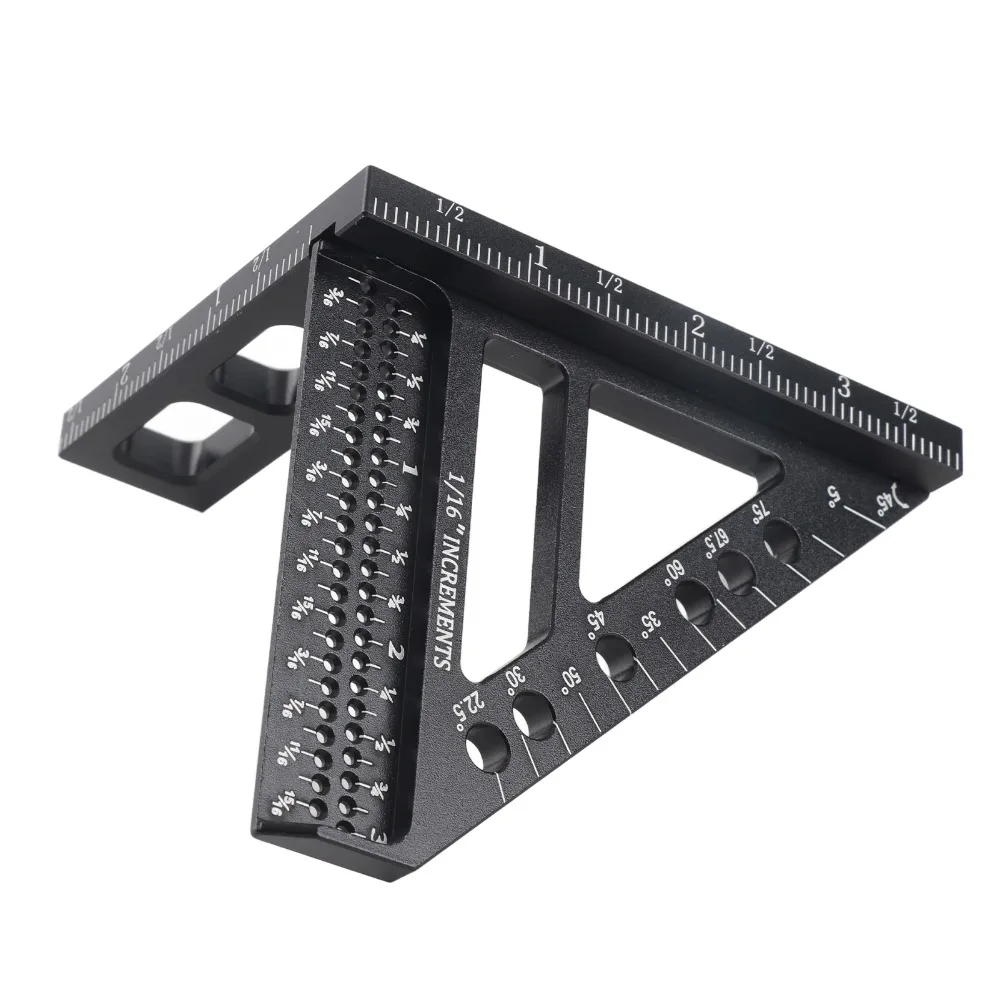 Aluminum Alloy Multi-Angle Carpenter Square 3D Design Right Angle Gauge Woodworking Measuring Ruler Calibration Ruler Gauge