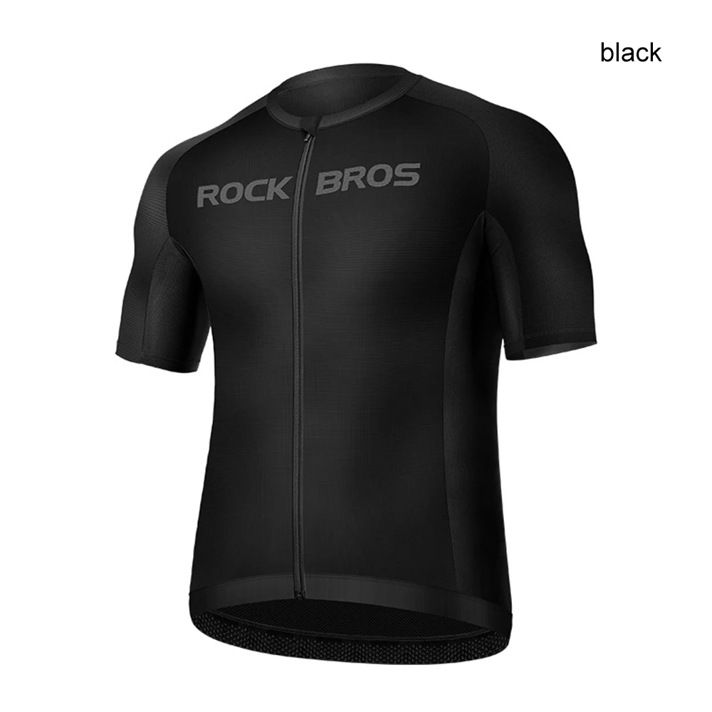 

ROCKBROS Summer Cycling Jersey Men Short Sleeve Quick-dry Bicycle Frost Comfort Top Riding Shirts Front and Rear Reflection