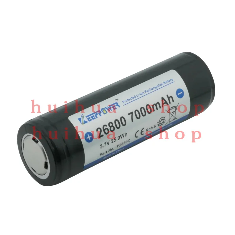 Keeppower P2680C 7000mAh Protected Li-ion Rechargeable 26800 Battery for Flashlight
