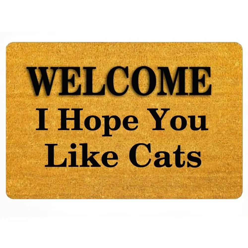 

"I Hope You Like Cats " Doormat Outdoor Porch Patio Front Floor Christmas Halloween Holiday Rug Decor Home Door Mat