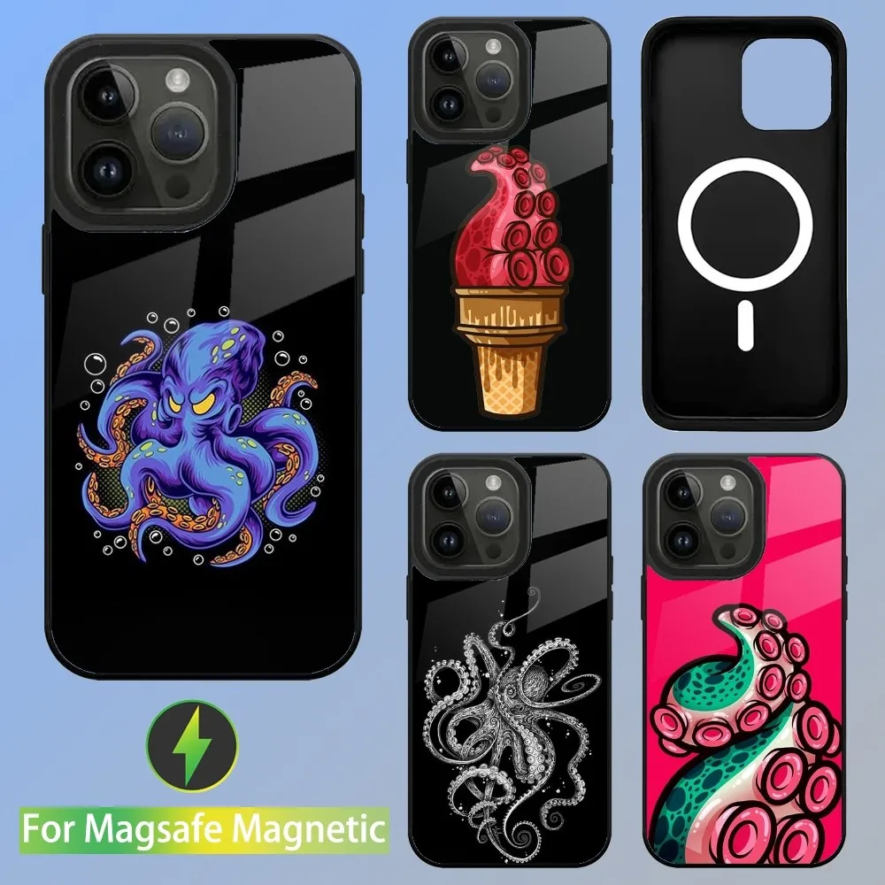 

Octopus Phone Case For iPhone 15,14,13,12,11,Plus,Pro,Max Mini Magsafe Magnetic Wireless Charging