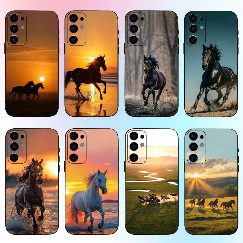 

Galloping Art Animal Horse Phone Case For Samsung S25,S24,S21,S22,S23,S30,Ultra,S20,Plus,Fe,Lite,Note,10,9,5G Black Cover