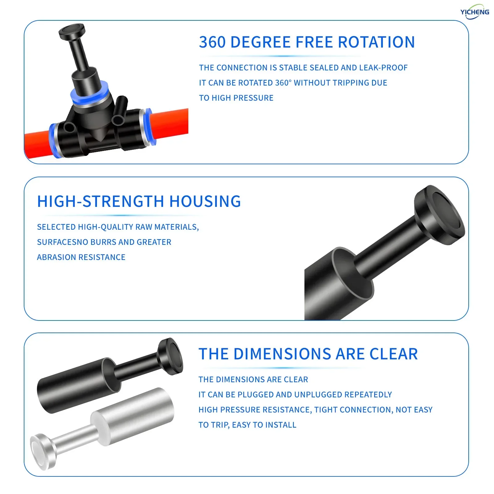 قابس أنبوبي 8 مم، قابس تركيب Pbt من الراتنج PP (عبوة من 100 قطعة) #4
