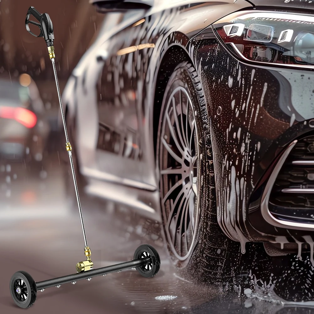 22 Inch Pressure Washer Extendable 3-Wand High-Pressure Water Broom 1/4 Quick Connector Water Broom Under Car Chassis Floor Wash