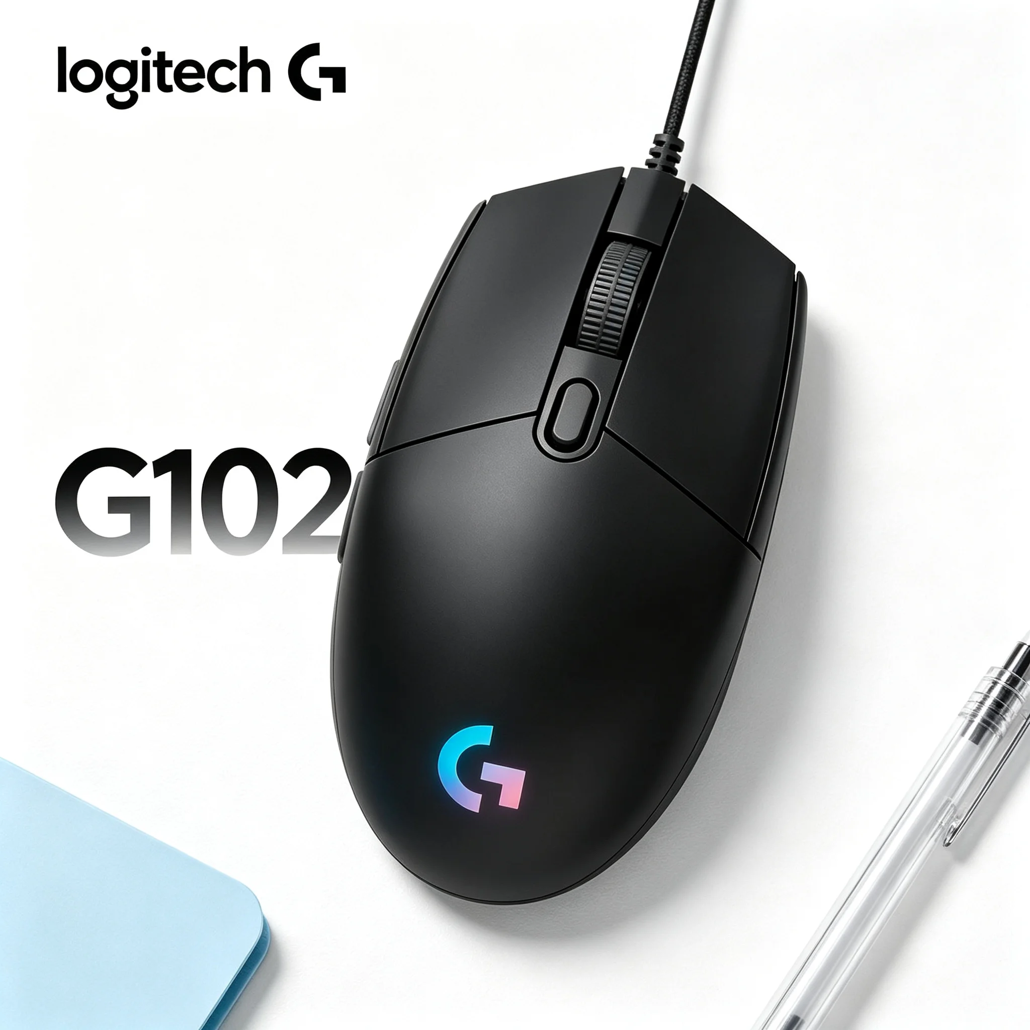Logitech G102 RGB Wired USB Gaming Mouse Multi‑Level DPI Switch For Valorant CS2 PUBG Gaming And Home‑Office Scenarios