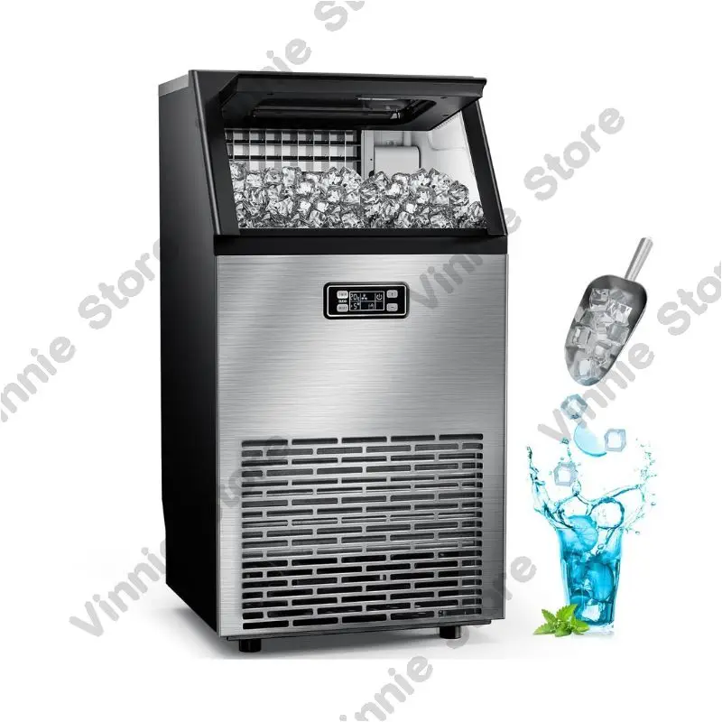 

Commercial stainless steel ice maker 100 lbs /24-hour cube ice 33 lbs hotel storage capacity