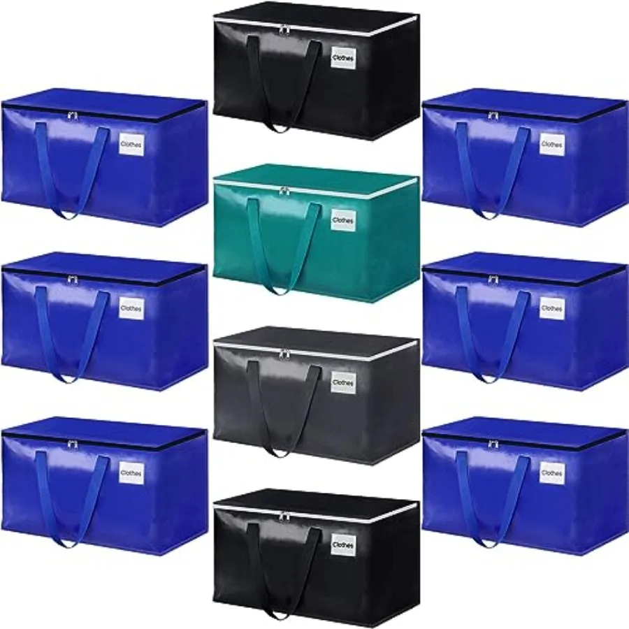 

Moving Bags-Heavy Duty Moving Boxes Storage Totes with Zipper Reinforced Handles and Tag Pocket-Collapsible Moving Supplies for