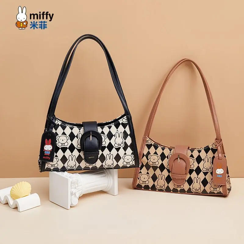 

New Miffy Underarm Bag Kawaii Girls' Autumn/Winter Versatile Large Capacity French Stick Bag Fashion Retro Shoulder Bag Gift