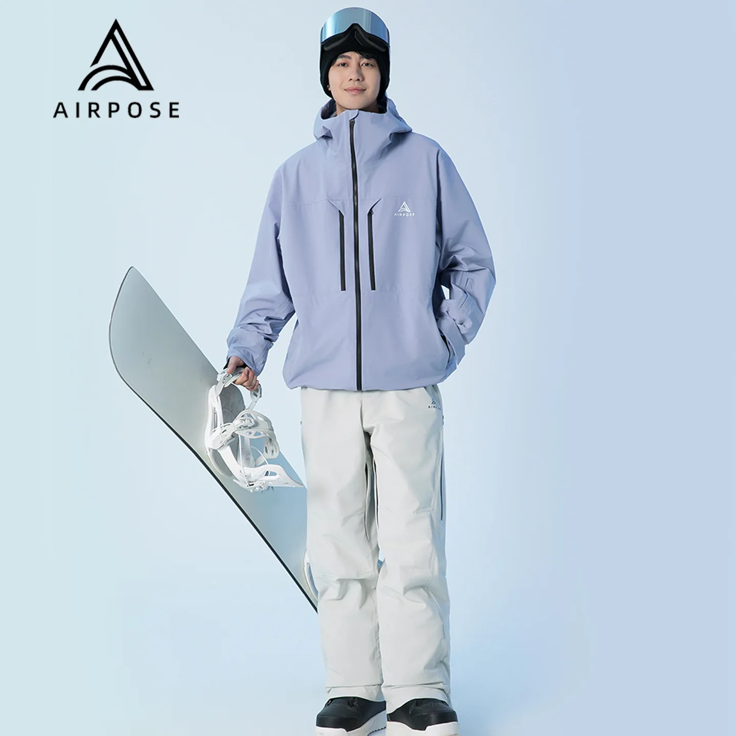 

AIRPOSE 2025 3-in-1 Ski Jacket Men Women Waterproof 3L Nylon Snowboard Jacket Detachable Inner Layer Loose Fit Outdoor Snowsuit