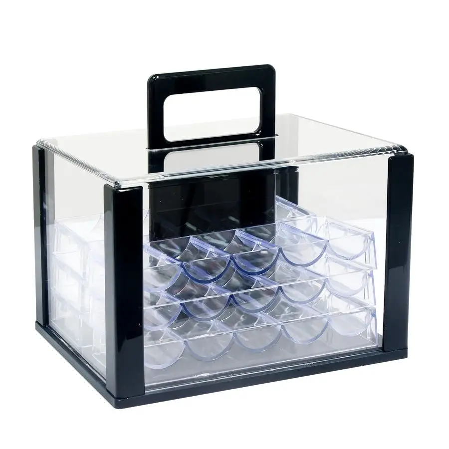 

Poker Chip Case 600 1000pcs Capacity Poker Chip Trays Set Including 10 Poker Chip Holder Poker Chip Display Case for Standard Si