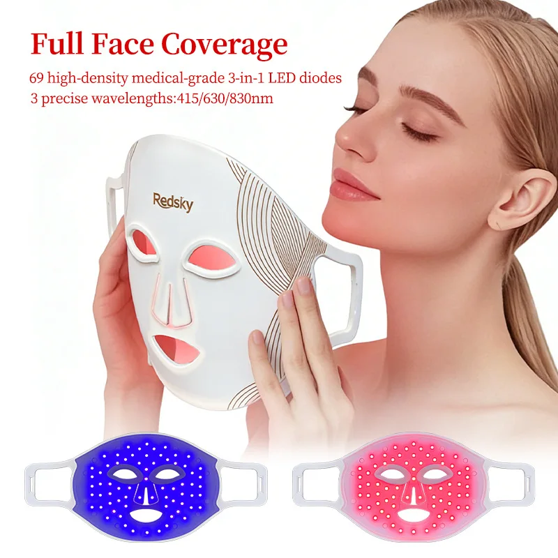 Custom Red Light Mask Home Skin Care Diwali Red Blue Light Led Infrared Physiotherapy Mask