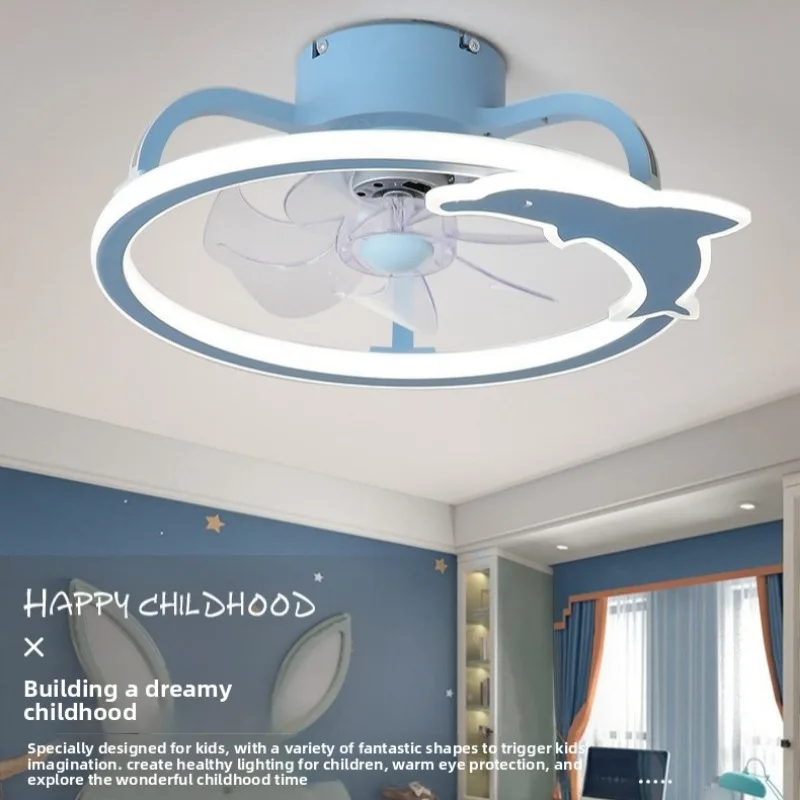 Dreamy Kids Ceiling Fan Light LED Bluetooth Speaker 110V High Power Quiet Industrial Ceiling Fan Home Living Room Ceiling Fans