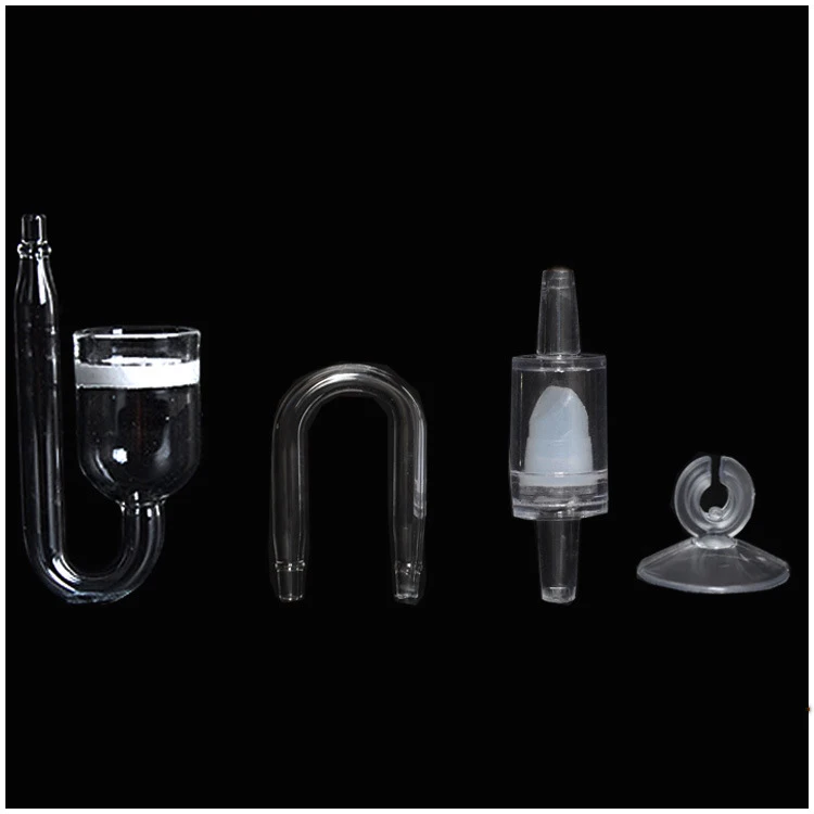 Aquarium CO2 Diffuser Glass Check Valve U Shape Set Kit Accessories Fish Tank Plant Cylinder Terrarium Fishbowl Carbon Dioxide