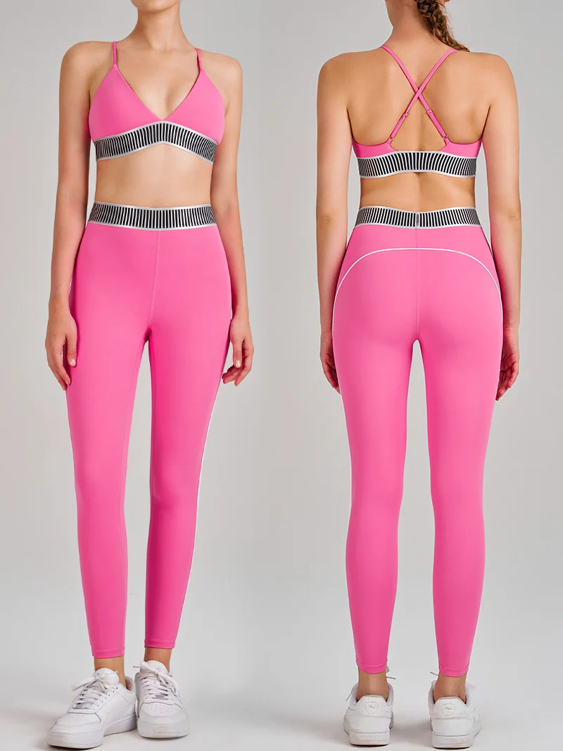 

New 2025 High - waisted Yoga Set for Women - Butt - lifting Cami - style Sports Bra with Fitness Long Pants