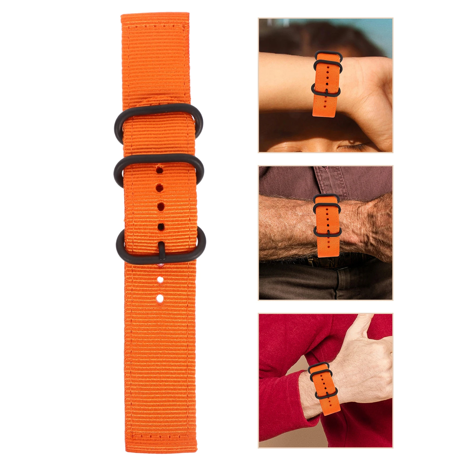 

24Mm Nylon Watch Strap Durable Seamless Stainless Steel Clasp Comfortable Skin-Friendly Watch Band Replacement For Fitness