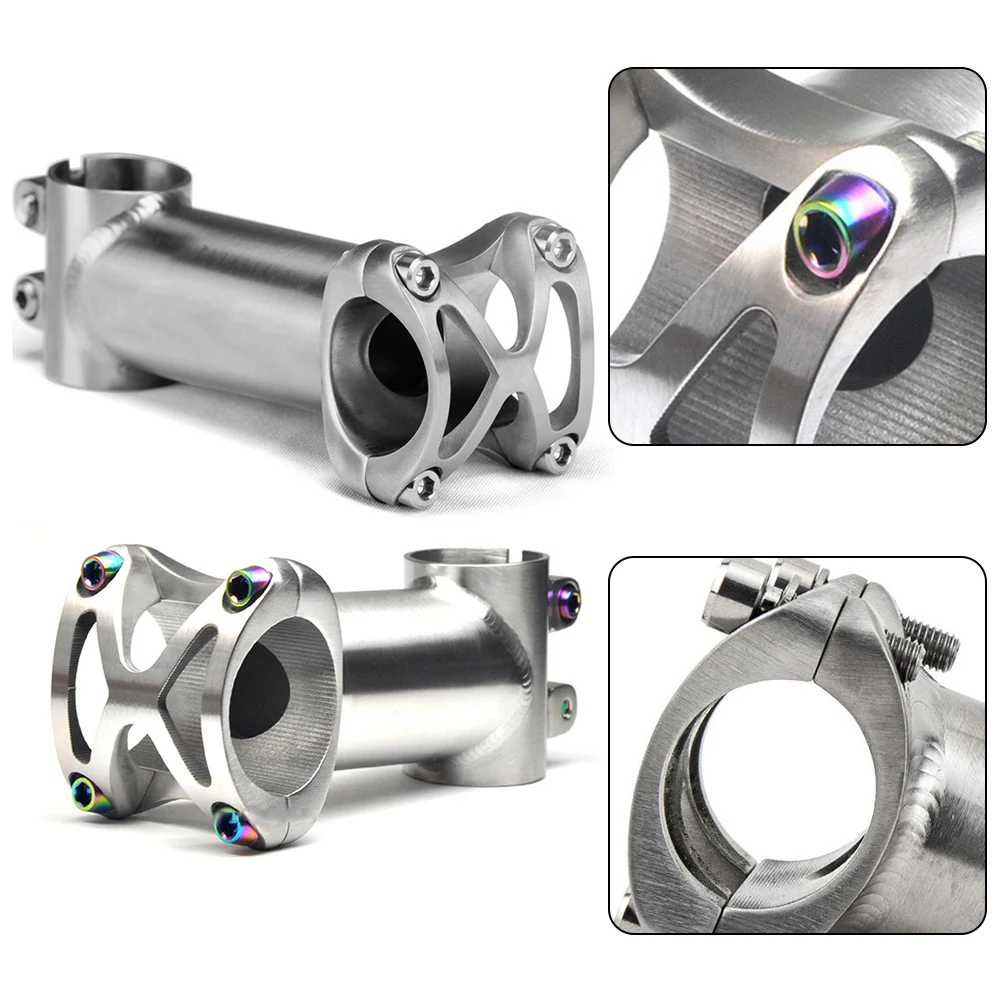 Bicycle Head Stem Titanium 25.4x50/60/70/80/90/100/110/120mm MTB Road Bike Titanium Stem 31.8x50/60/70/80/90/100/110mm 5 Degree